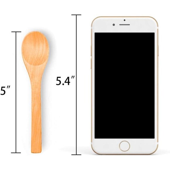 12PCS 5 inches Mini Wooden Salt Spoons Tasting Spoon Wooden Small Soup Spoons - Picture 6 of 10